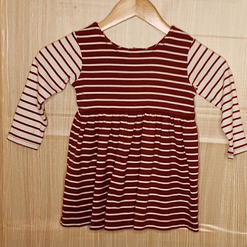 Hanna Girls Red White Stripe Knit Dress 3